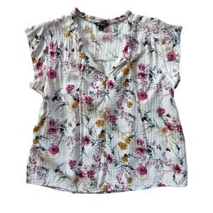 Buffalo David Bitton Floral Print S/S Blouse Size Large